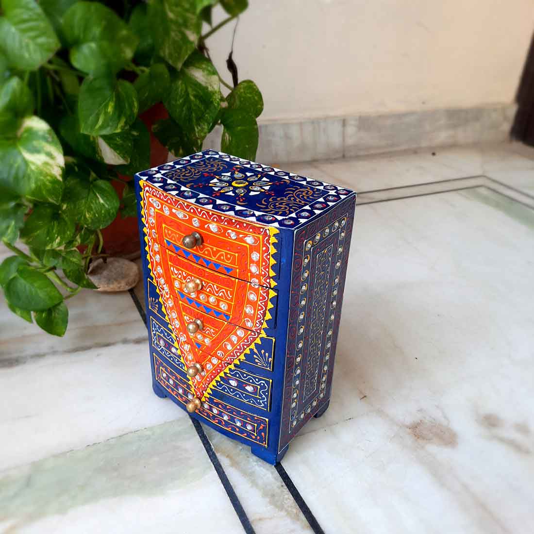 Jewelry Box Wooden | Jewellery Organizer | Mini Drawer Box - 10 Inch - ApkaMart