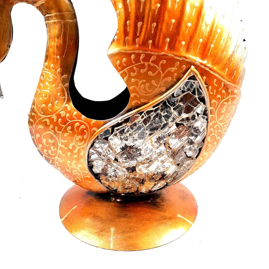 Antique Side Table Swan Design - 15 Inch for Home and Corner Decor - ApkaMartSide Table Peacock Design | End Table Cum Showpiece - for Living Room, Home and Corner Decor & Gift - 15 Inch - apkamart #Color_Brown