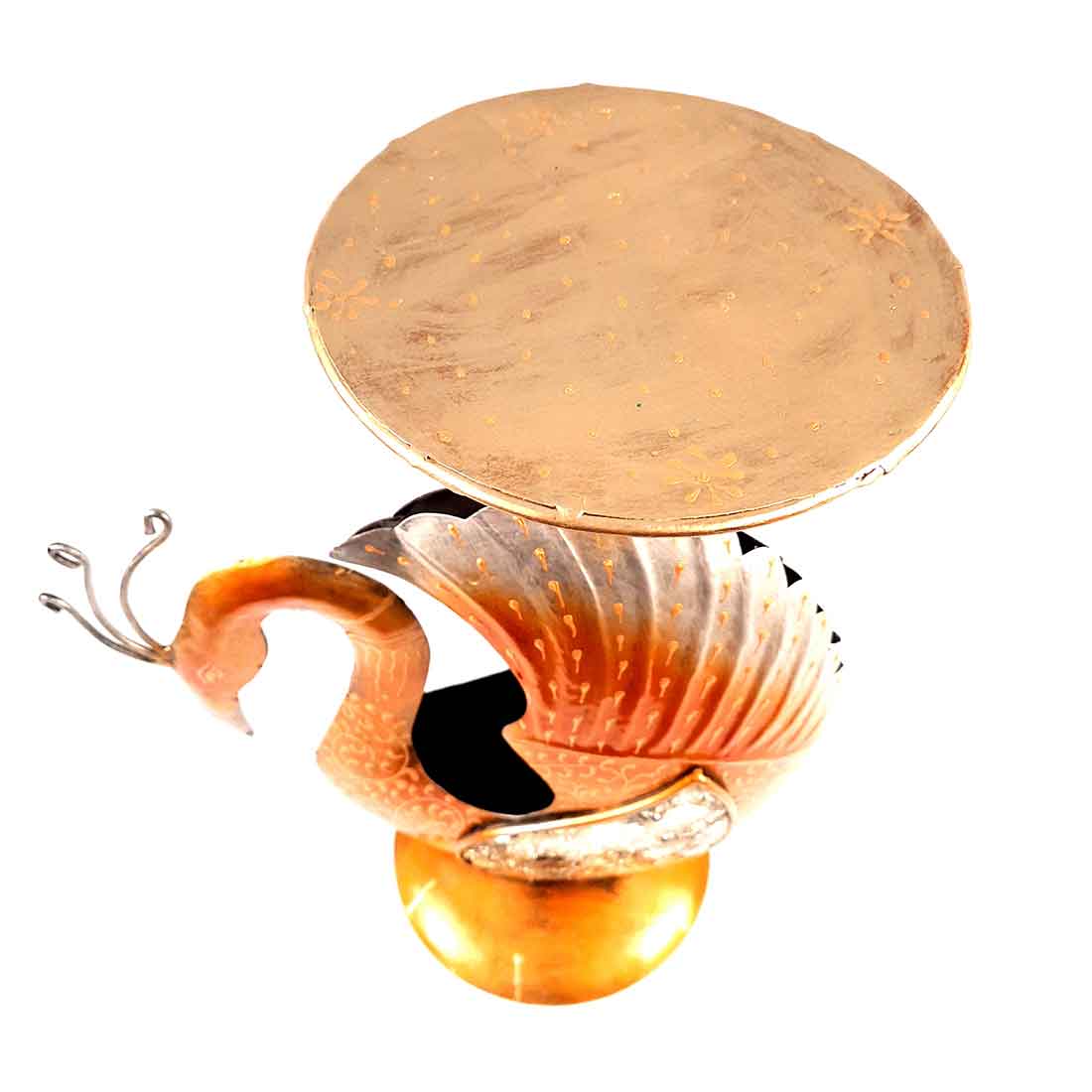 Antique Side Table Swan Design - 15 Inch for Home and Corner Decor - ApkaMartSide Table Peacock Design | End Table Cum Showpiece - for Living Room, Home and Corner Decor & Gift - 15 Inch - apkamart #Color_Brown