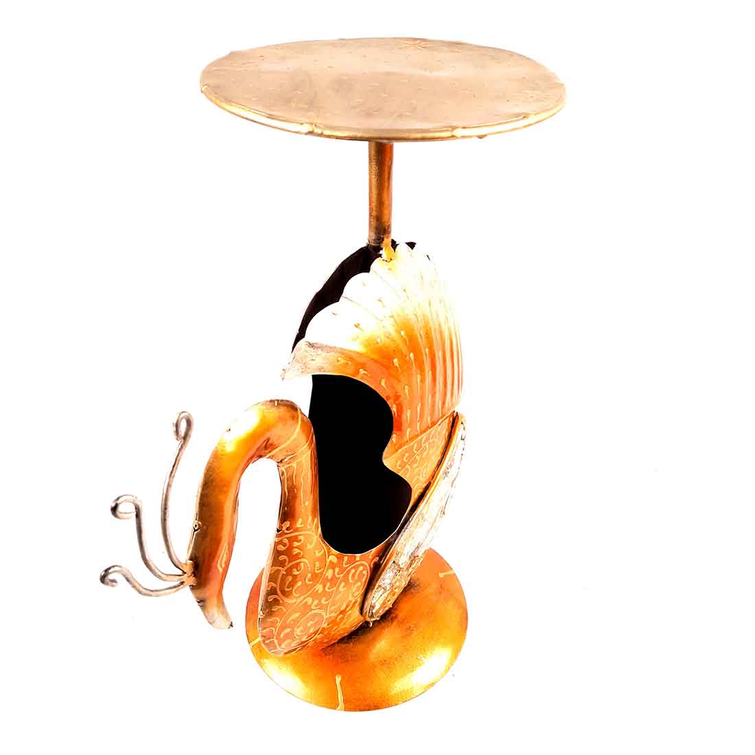 Antique Side Table Swan Design - 15 Inch for Home and Corner Decor - ApkaMartSide Table Peacock Design | End Table Cum Showpiece - for Living Room, Home and Corner Decor & Gift - 15 Inch - apkamart #Color_Brown
