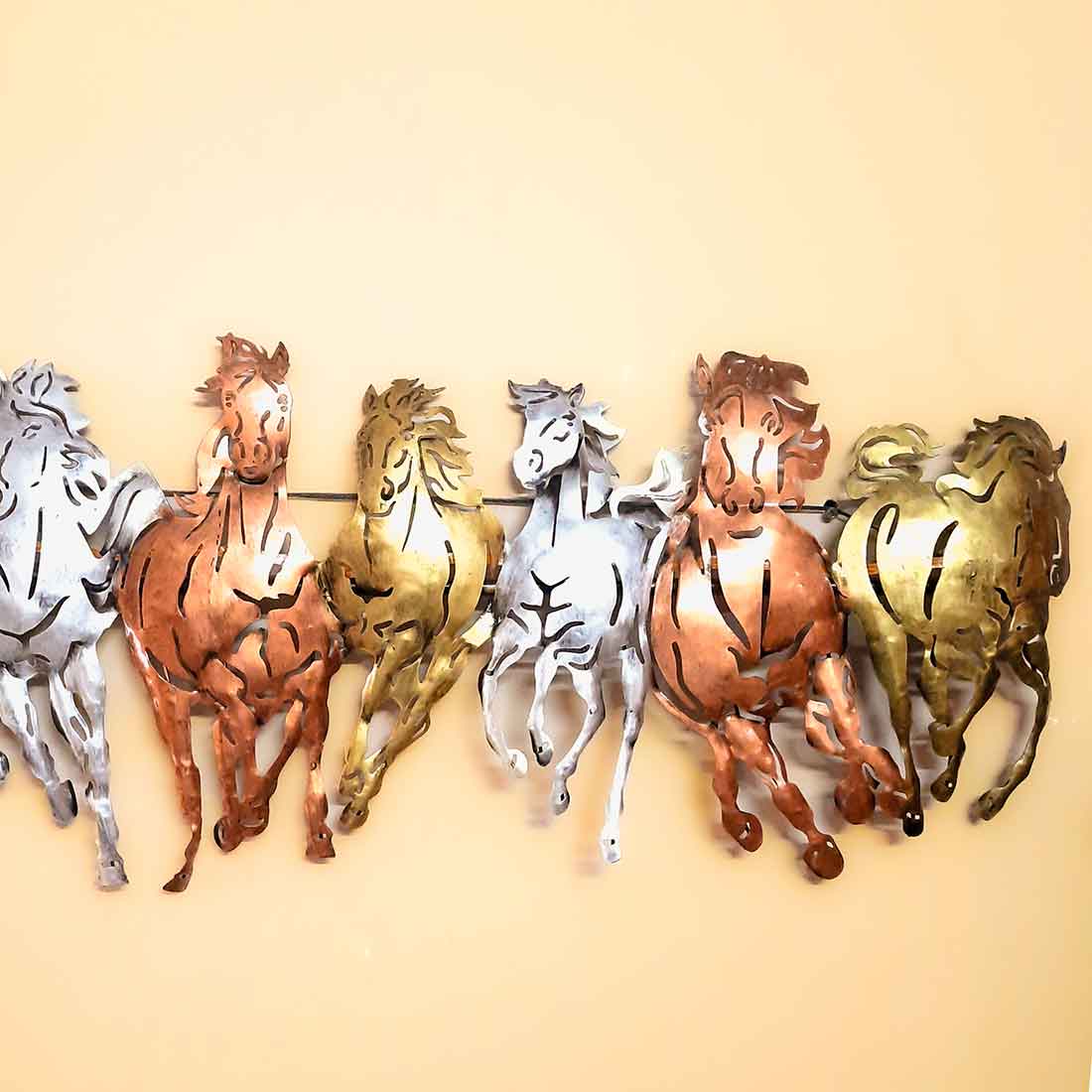 7 Running Horse Wall Hanging- Apkamart #color_Brown
