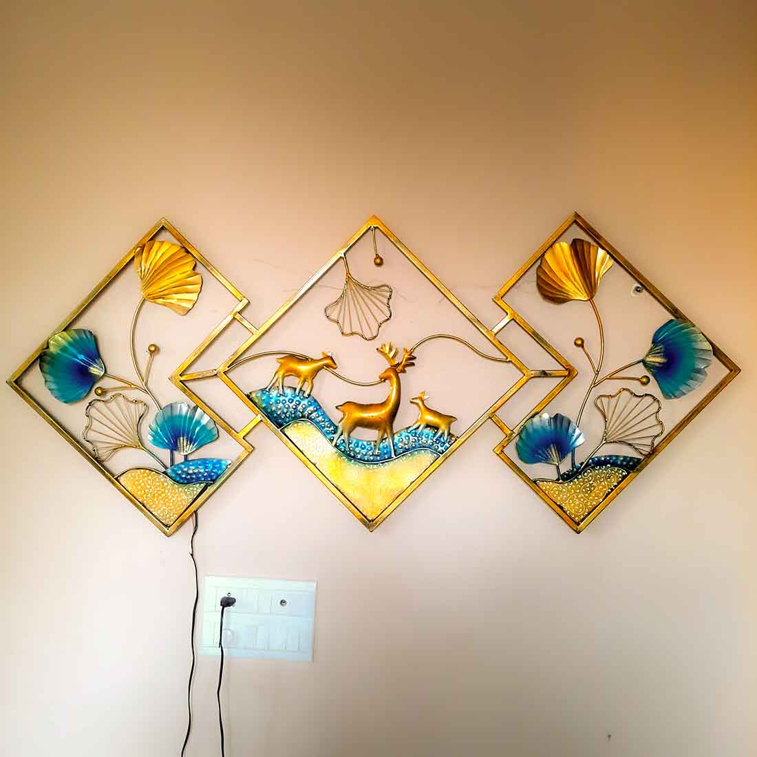 LED Wall Hanging Decor - Metal Wall Art Decor For Home Decor & Gifts -57 Inch - ApkaMart