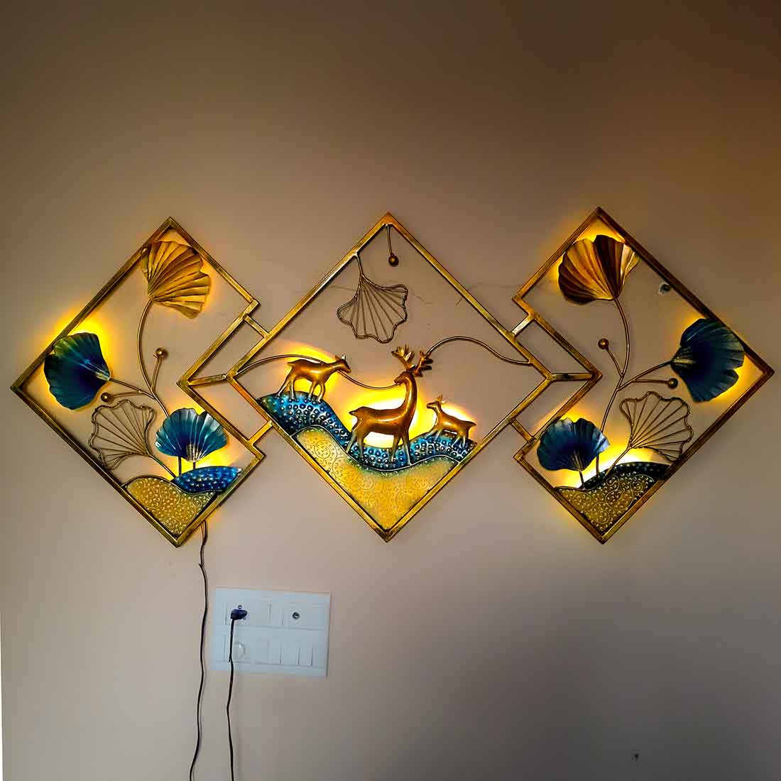 LED Wall Hanging Decor - Metal Wall Art Decor For Home Decor & Gifts -57 Inch - ApkaMart