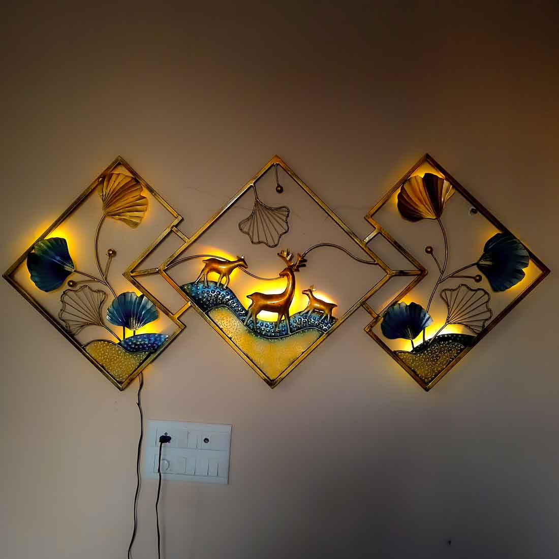 LED Wall Hanging  Decor - Metal Wall Art Decor For Home Decor & Gifts -57 Inch - ApkaMart