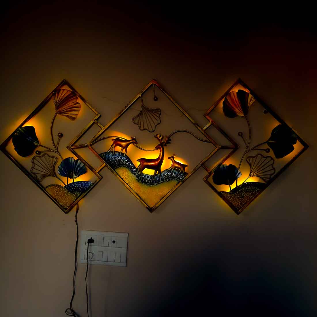 LED Wall Hanging  Decor - Metal Wall Art Decor For Home Decor & Gifts -57 Inch - ApkaMart