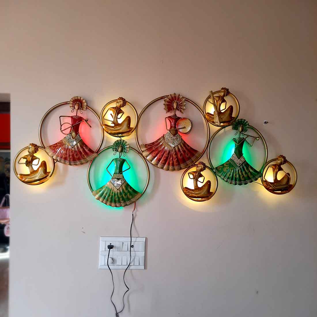LED Wall Hanging Decor - Metal Wall Art Decor For Home Decor & Gifts -55 Inch - ApkaMart