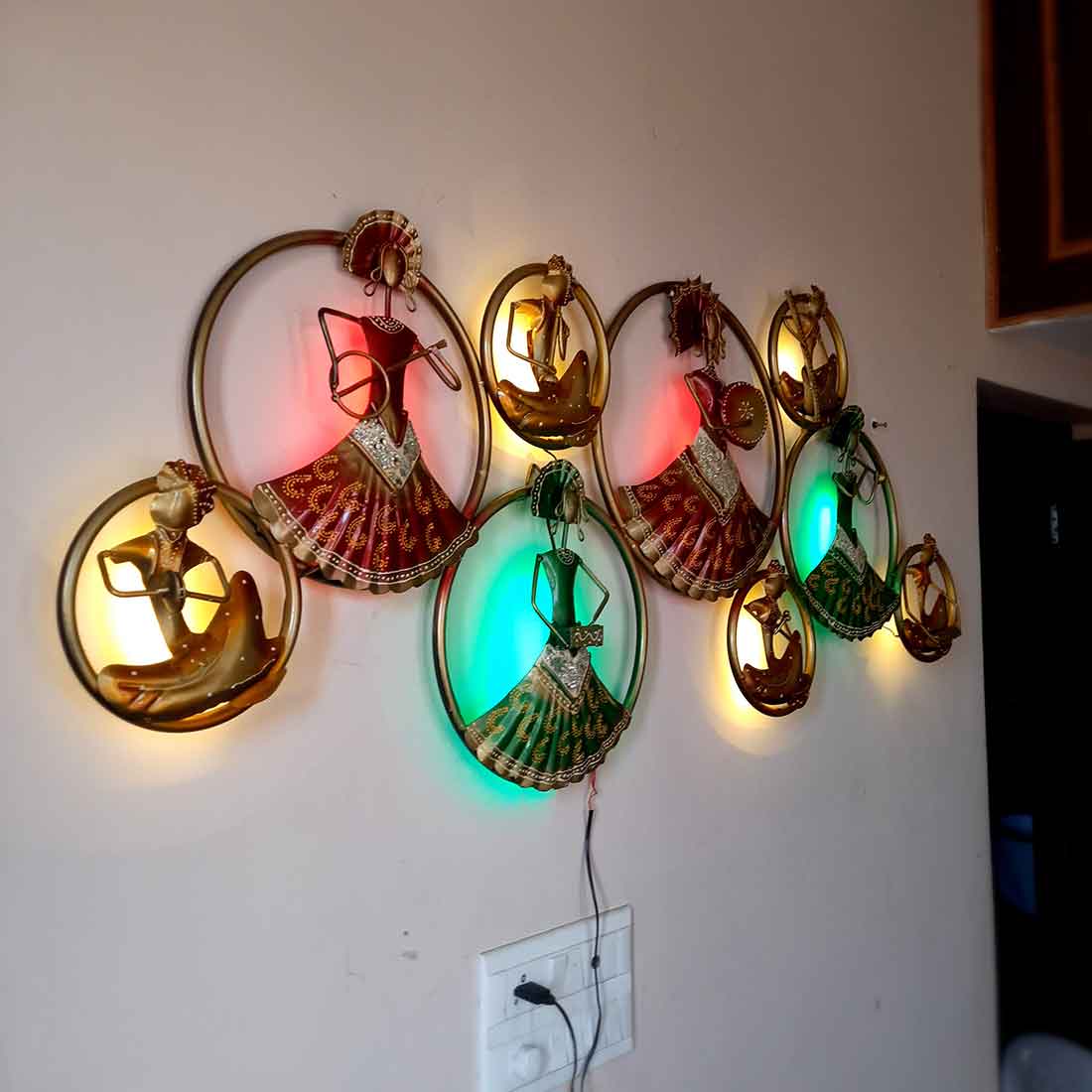 LED Wall Hanging Decor - Metal Wall Art Decor For Home Decor & Gifts -55 Inch - ApkaMart
