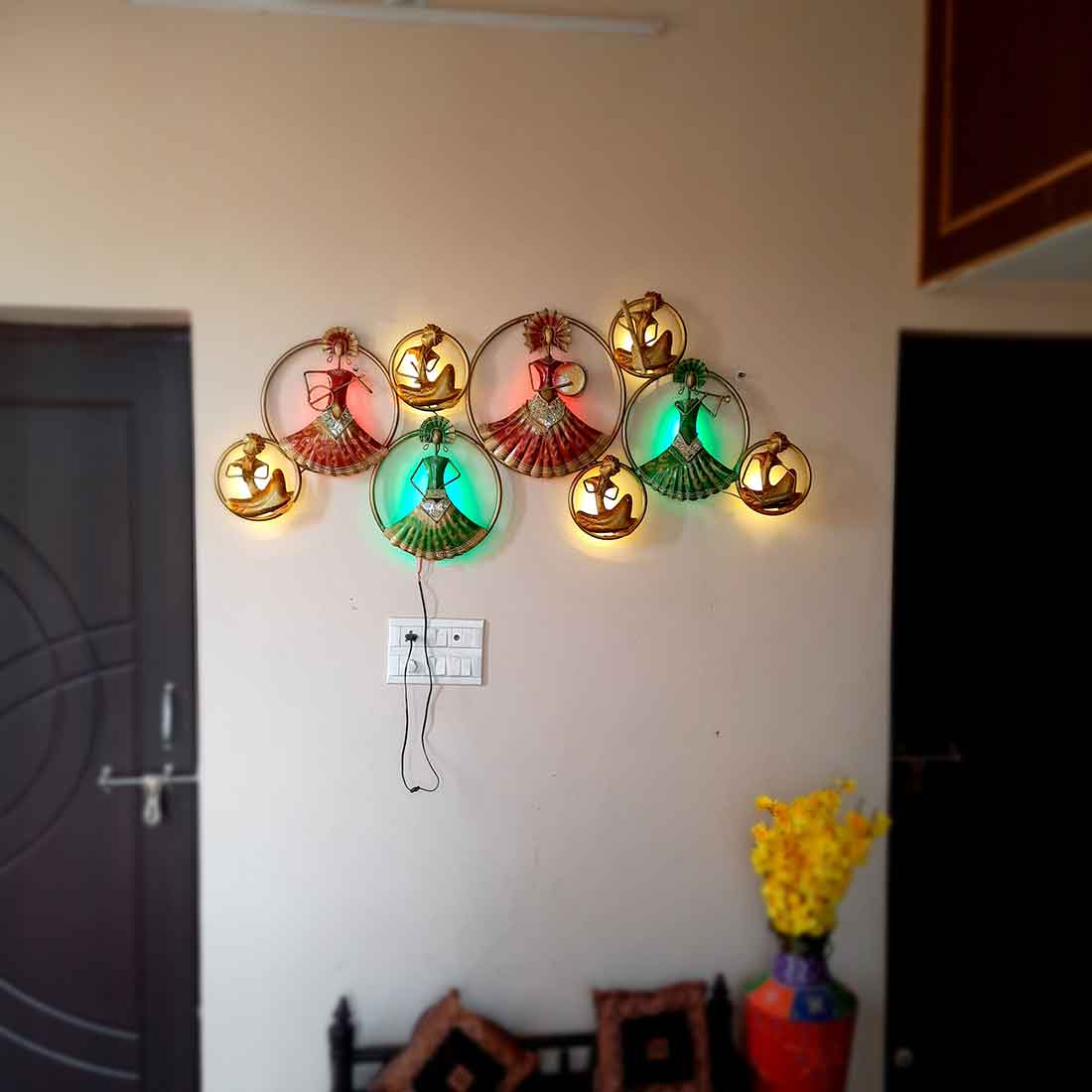 LED Wall Hanging Decor - Metal Wall Art Decor For Home Decor & Gifts -55 Inch - ApkaMart