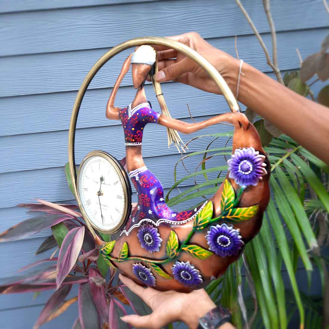Wall Clock- Apkamart #color_Purple