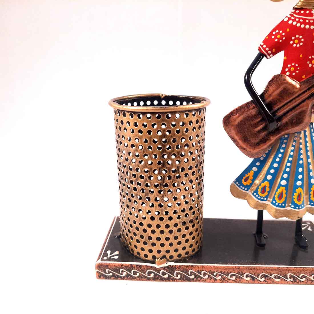 Musician Figurine Design Pen Holder for Table Decor & Gifts - 8 Inch - ApkaMart