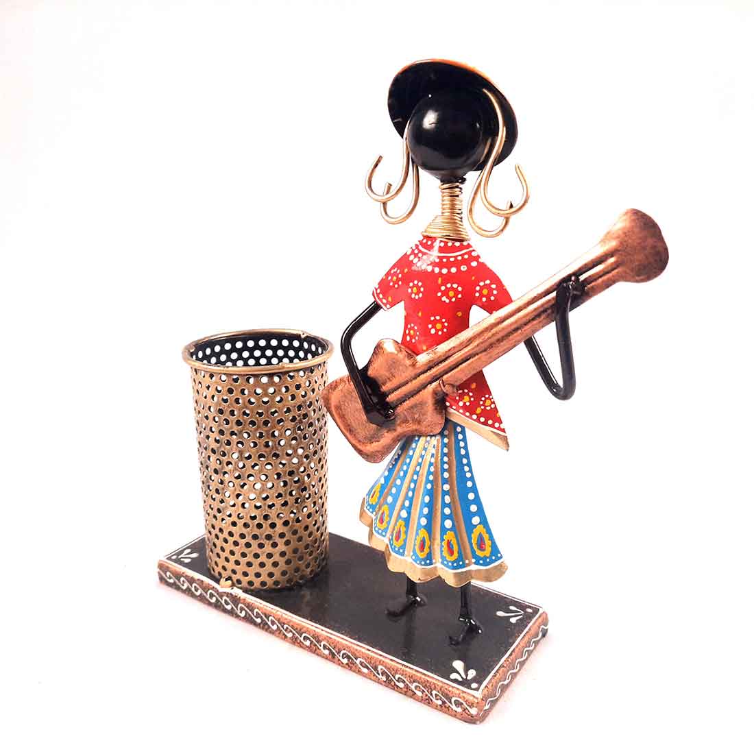 Musician Figurine Design Pen Holder for Table Decor & Gifts - 8 Inch - ApkaMart