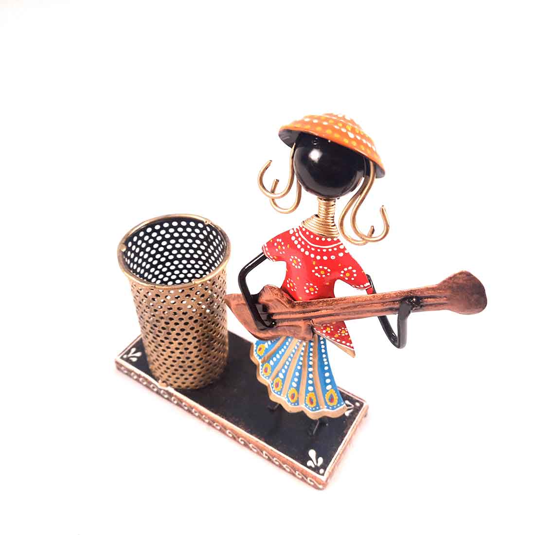 Musician Figurine Design Pen Holder for Table Decor & Gifts - 8 Inch - ApkaMart
