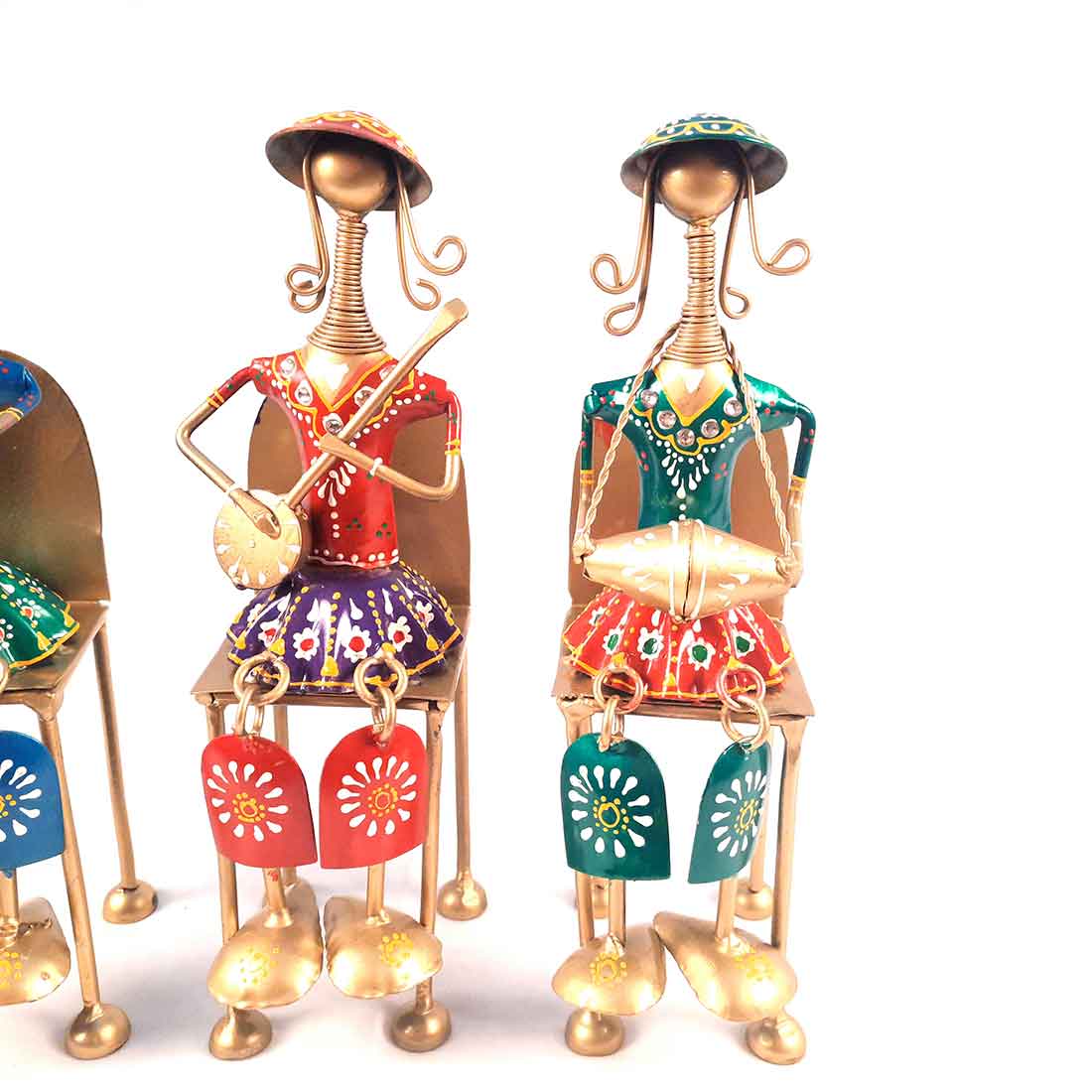 Musician Showpiece - Metal Figurines - For Table Decor & Living Room - 12 Inch -Set of 3 - ApkaMart