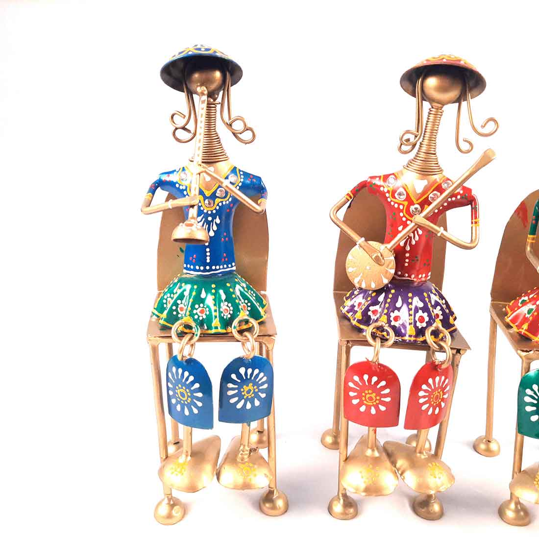 Musician Showpiece - Metal Figurines - For Table Decor & Living Room - 12 Inch -Set of 3 - ApkaMart