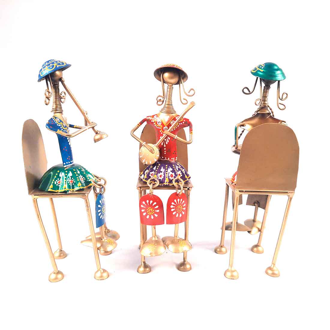 Musician Showpiece - Metal Figurines - For Table Decor & Living Room - 12 Inch -Set of 3 - ApkaMart