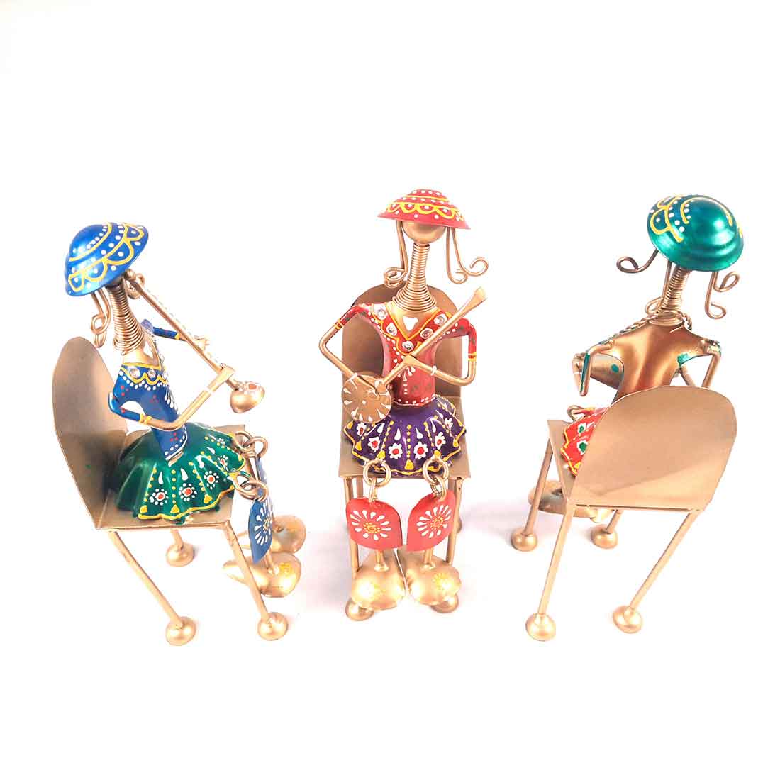 Musician Showpiece - Metal Figurines - For Table Decor & Living Room - 12 Inch -Set of 3 - ApkaMart