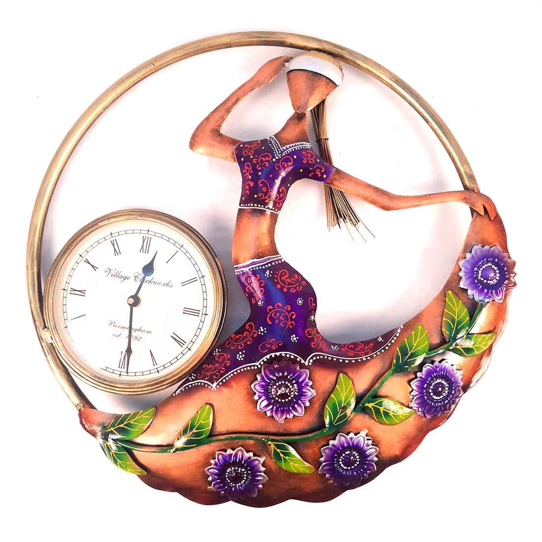 Wall Clock- Apkamart #color_Purple