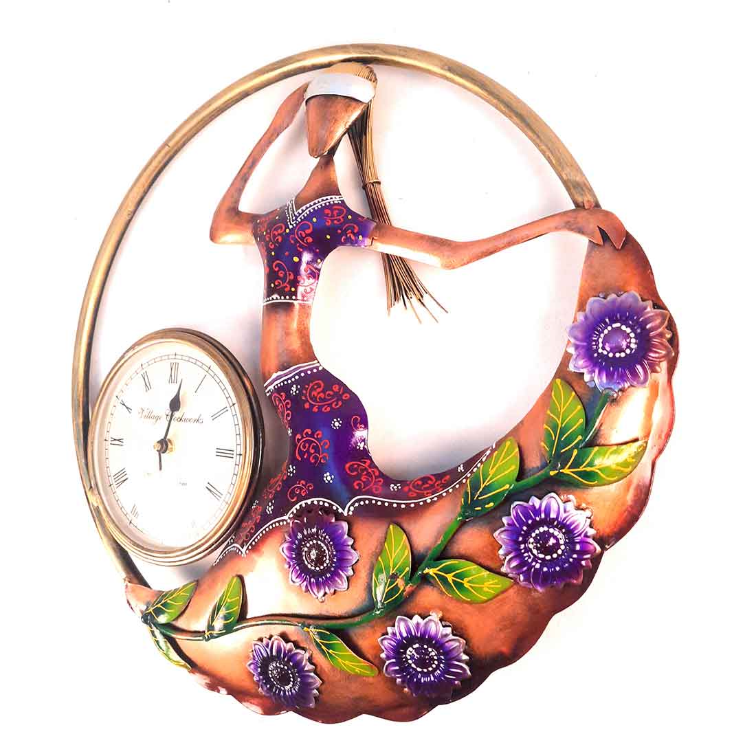 Wall Clock- Apkamart #color_Purple