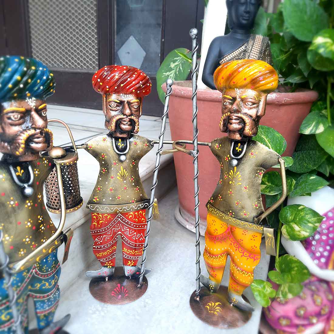 Village Men - Human Figurine - Unique Showpiece for Living Room - 15 Inch-Set of 3 - ApkaMart