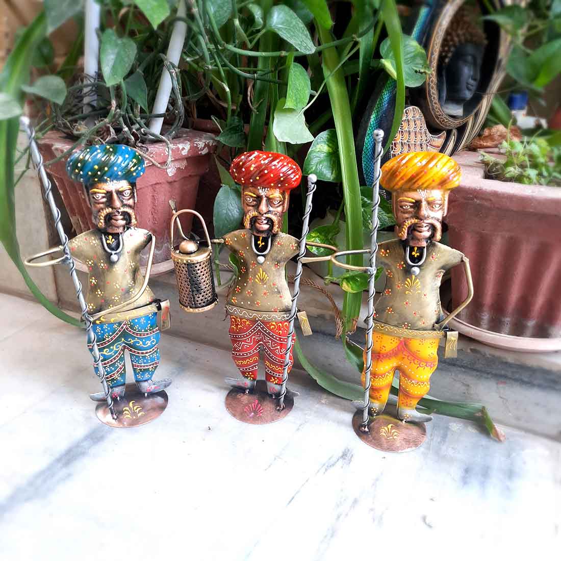Village Men - Human Figurine - Unique Showpiece for Living Room - 15 Inch-Set of 3 - ApkaMart