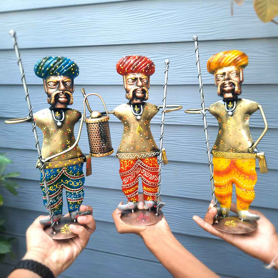 Village Men - Human Figurine - Unique Showpiece for Living Room - 15 Inch-Set of 3 - ApkaMart