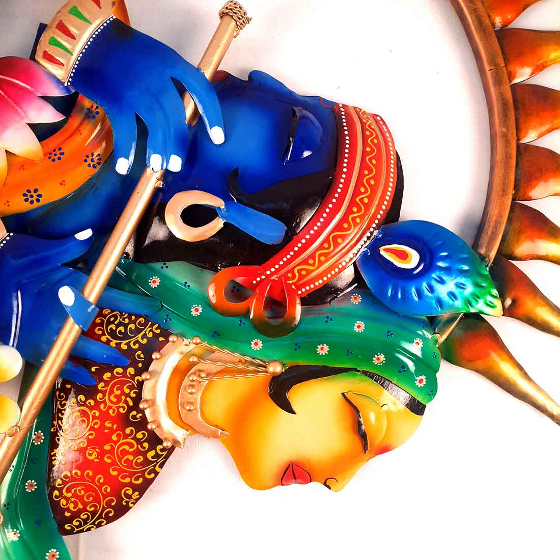 Radha Krishna Backlit Wall Hanging - Metal Wall Art LED - For Home Decor & Gifts -28 Inch - ApkaMart