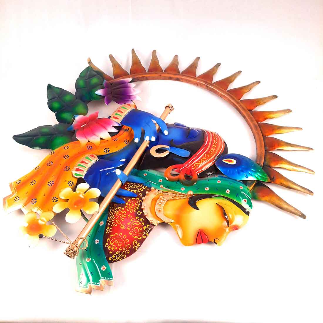 Radha Krishna Backlit Wall Hanging - Metal Wall Art LED - For Home Decor & Gifts -28 Inch - ApkaMart