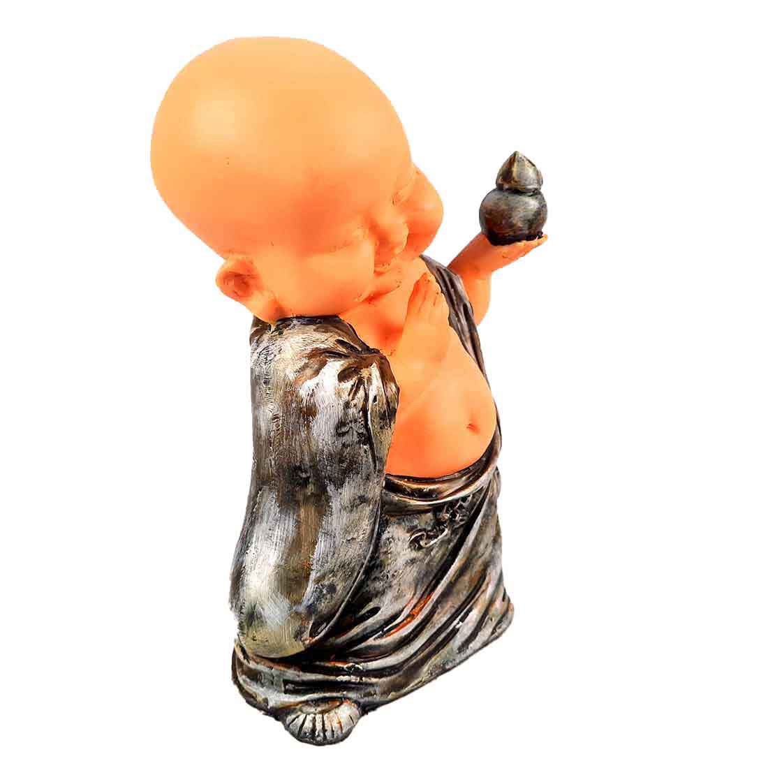 Baby Monk Showpiece - for Home  & Garden Decor - 10 Inch - Set of 3 - ApkaMart