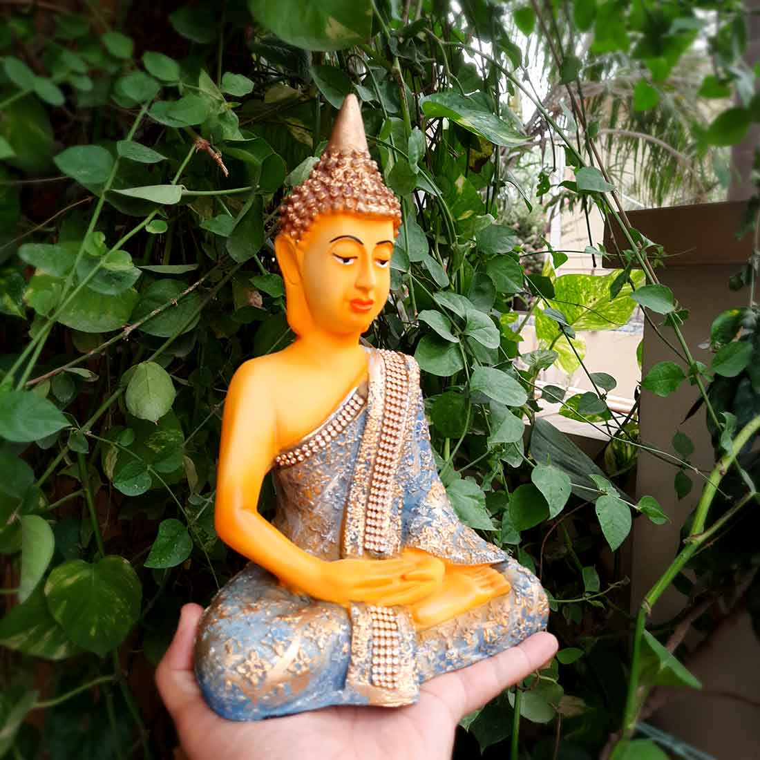 Sitting Buddha Statue - for Home Decor and Gifting - 11 Inch - ApkaMart