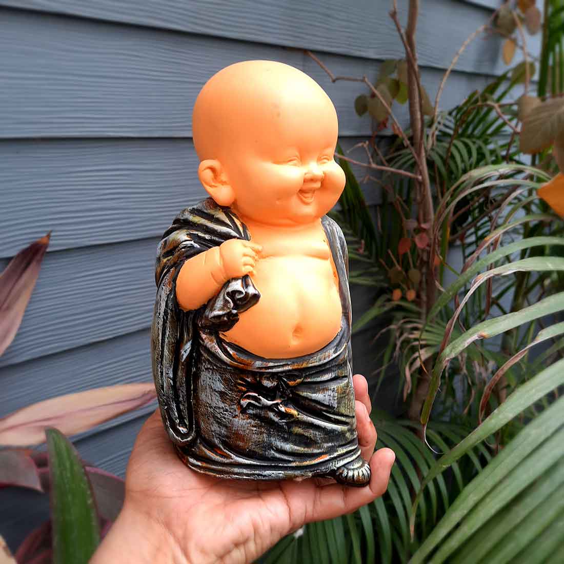 Baby Monk Showpiece - for Home  & Garden Decor - 10 Inch - Set of 3 - ApkaMart