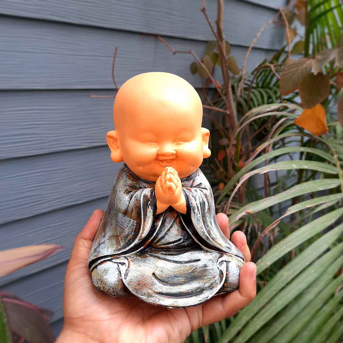 Baby Monk Showpiece - for Home  & Garden Decor - 10 Inch - Set of 3 - ApkaMart