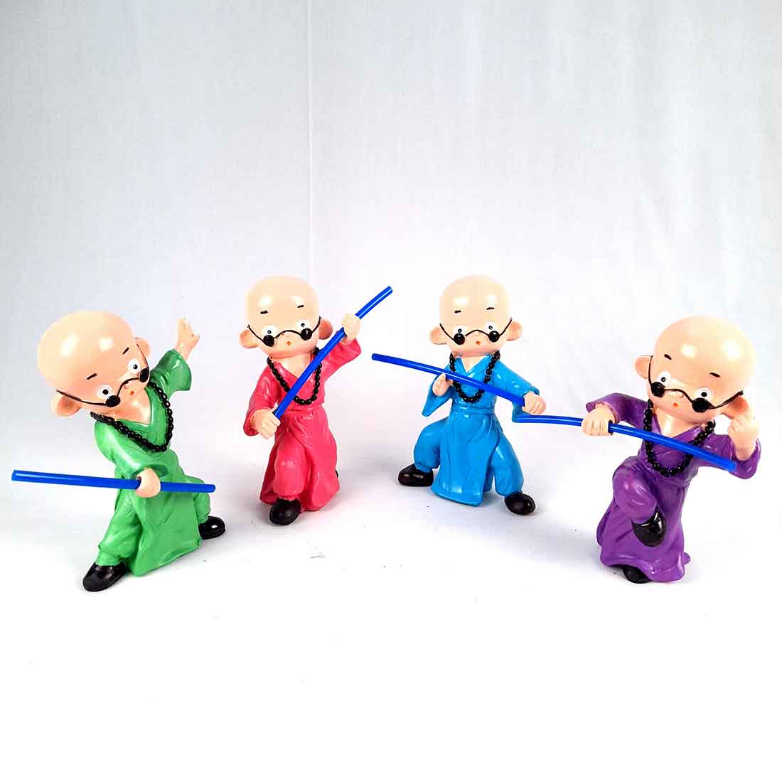 Baby Monk Showpiece - for Table Decoration & Gifts  - 8 Inch - Set of 4 - ApkaMart