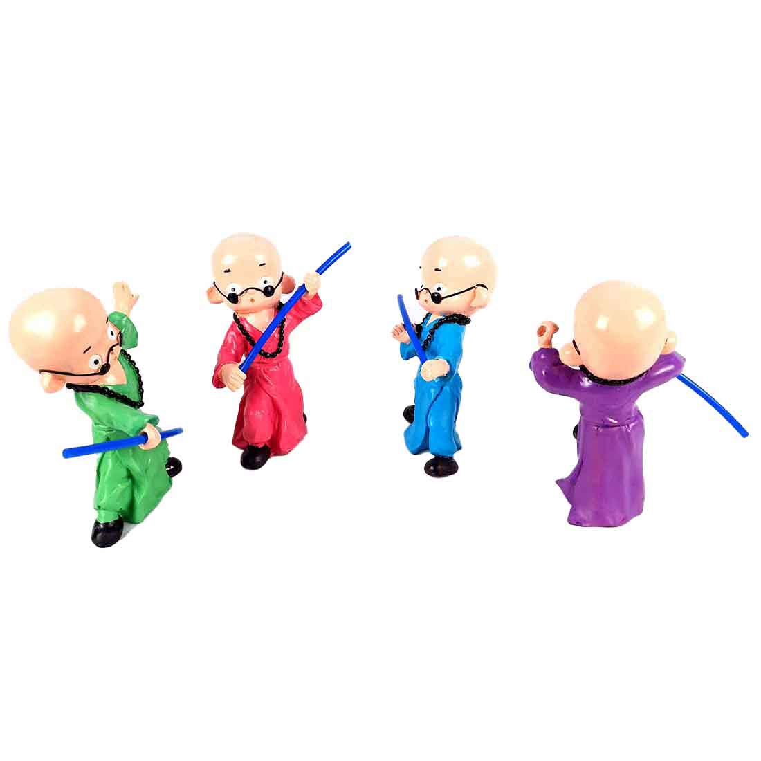 Baby Monk Showpiece - for Table Decoration & Gifts  - 8 Inch - Set of 4 - ApkaMart