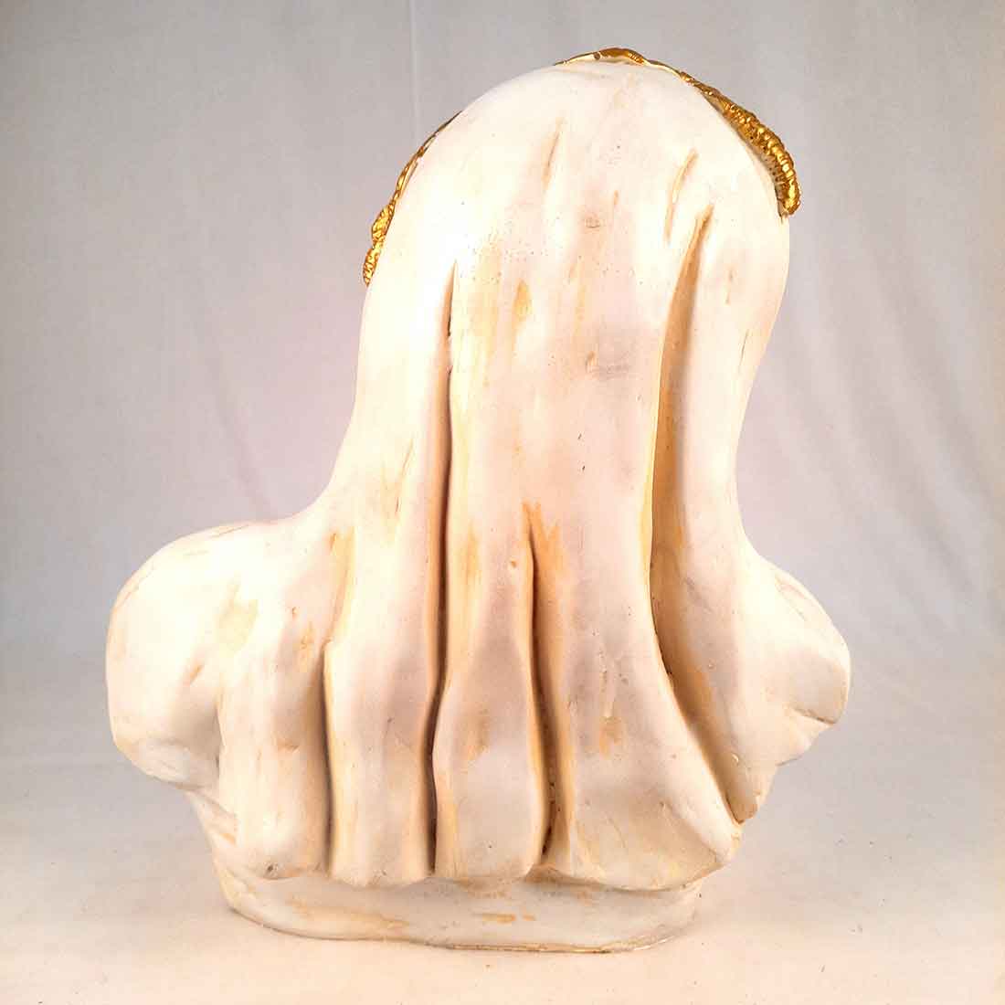 Vintage Lady Figurine White | Greek Statue Lady Bust - for Living Room, Home, Shelf Decor - 14 Inch