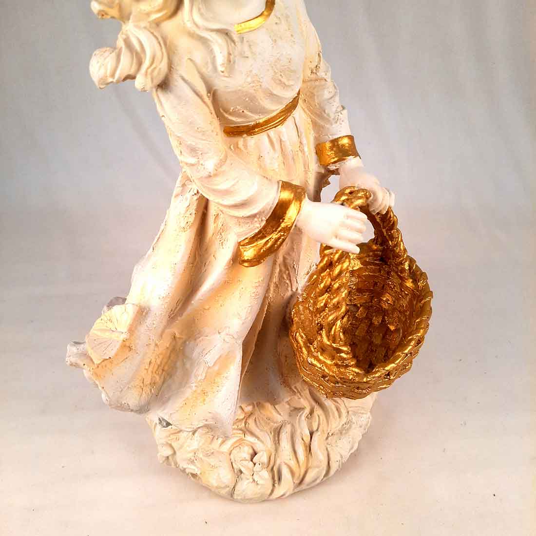Lady with Basket Showpiece - Lady Figurines - For Table Decor & Living Room - 17 inch - ApkaMart