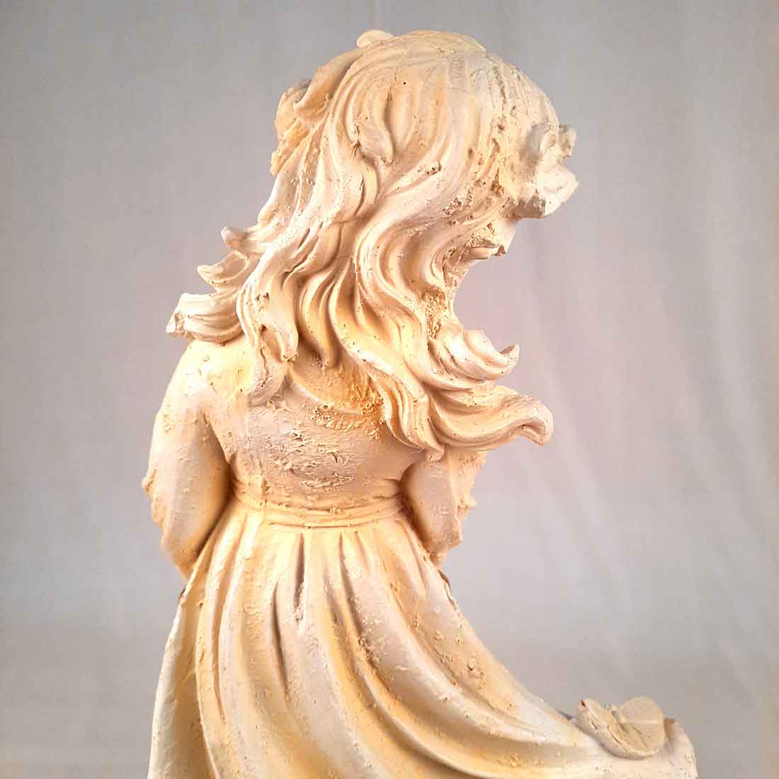 Lady with Basket Showpiece - Lady Figurines - For Table Decor & Living Room - 17 inch - ApkaMart