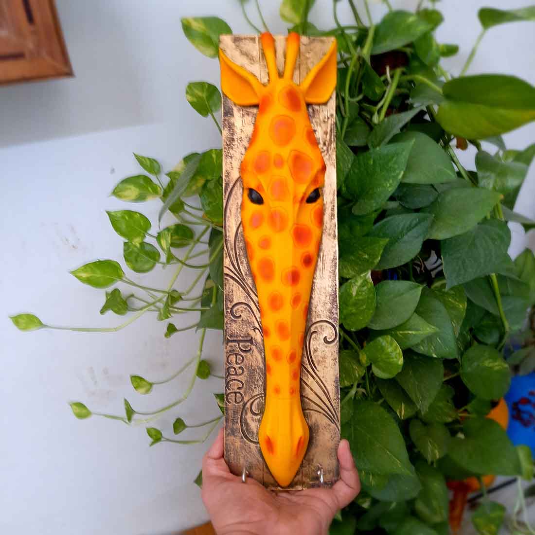 Wall Hanging Key Hook - Giraffe Design - For Wall & Home Decor - 16 Inches - ApkaMart