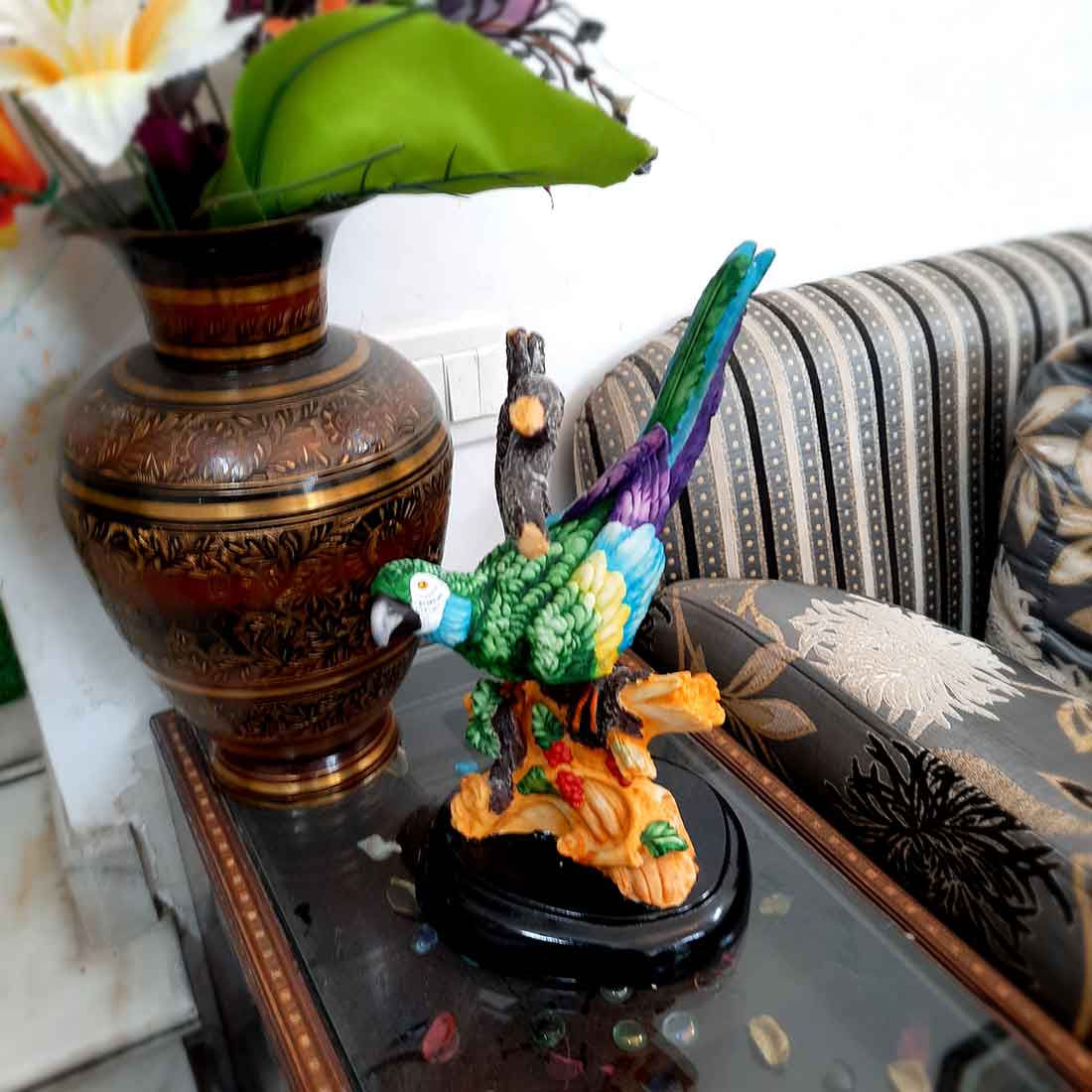 Parrot Showpiece - For Table Decor & Living Room - 12 Inch - ApkaMart