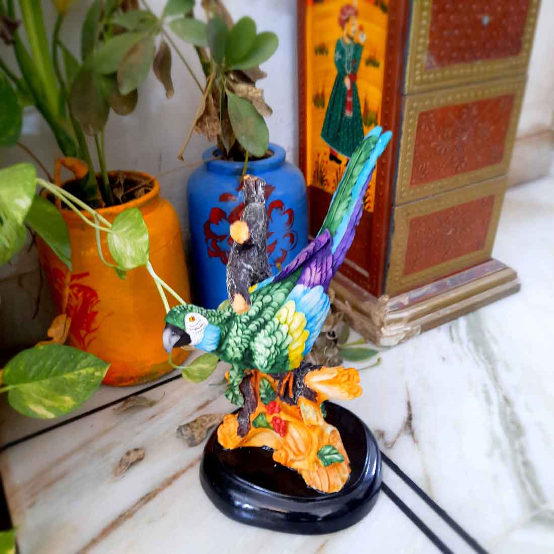 Parrot Showpiece - For Table Decor & Living Room - 12 Inch - ApkaMart