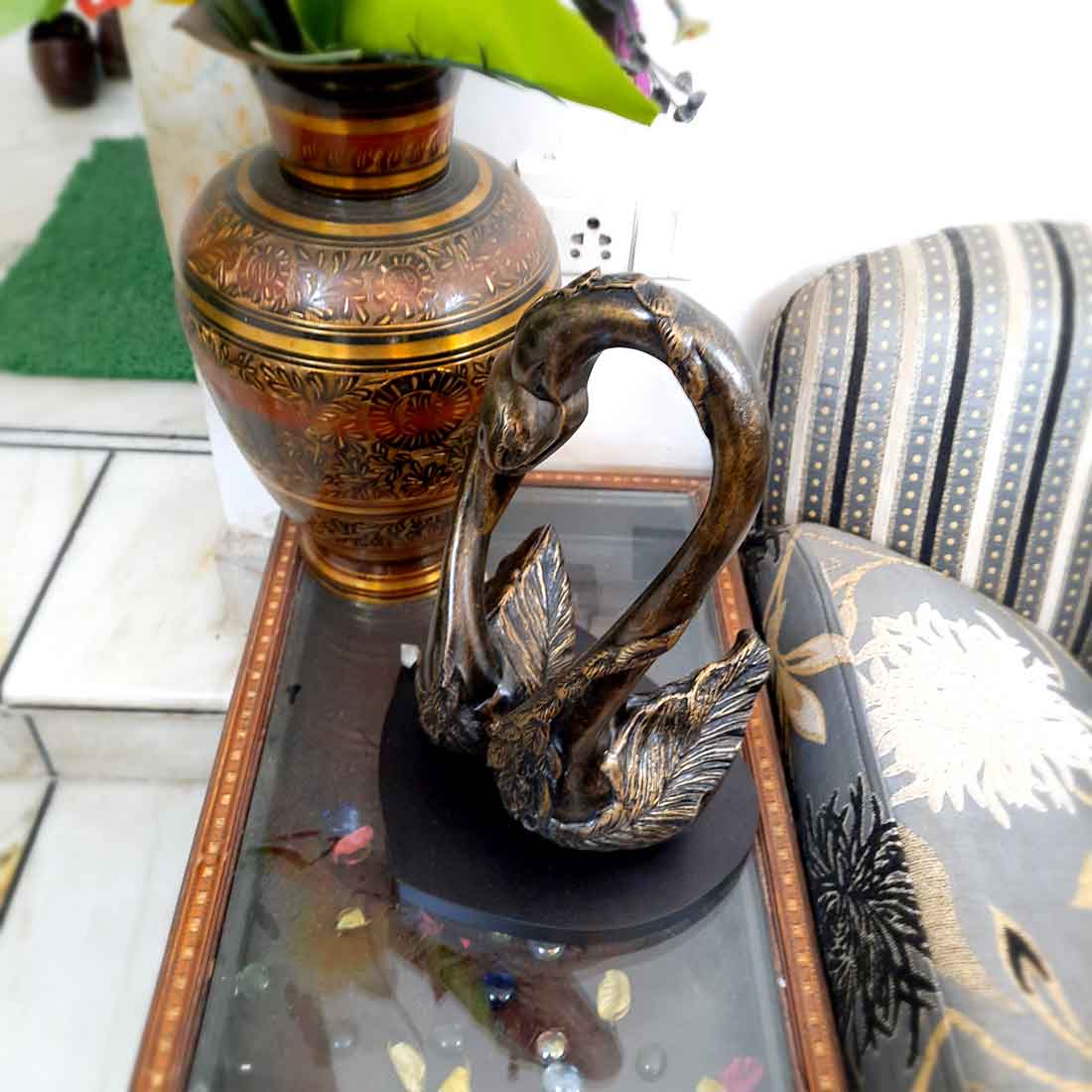 Swan Showpiece - For Home, Living Room & Table Decor - 12 Inch - ApkaMart