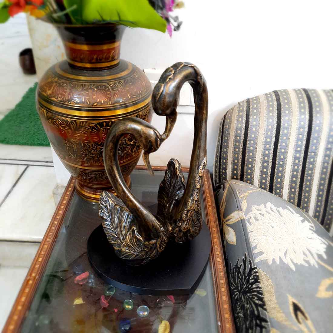 Swan Showpiece - For Home, Living Room & Table Decor - 12 Inch - ApkaMart