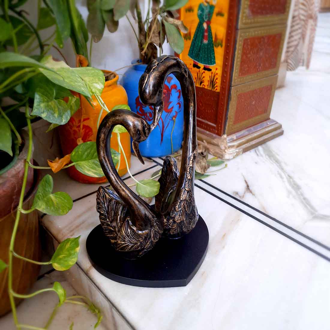 Swan Showpiece - For Home, Living Room & Table Decor - 12 Inch - ApkaMart