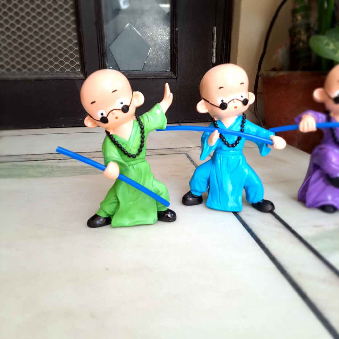 Baby Monk Showpiece - for Table Decoration & Gifts  - 8 Inch - Set of 4 - ApkaMart