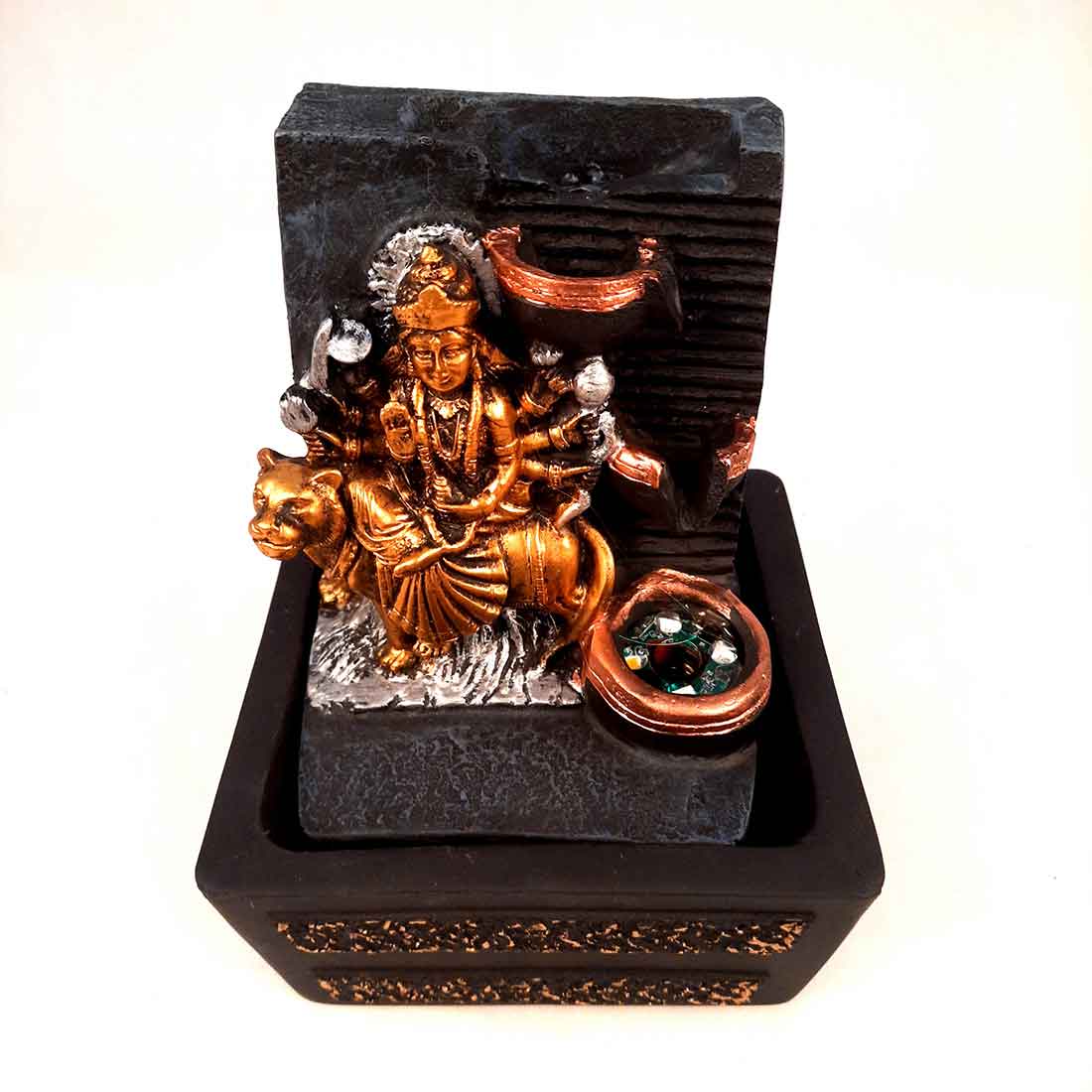 Durga Maa Water Fountain Showpiece - Indoor Fountain for Living Room - 8 Inch - ApkaMart