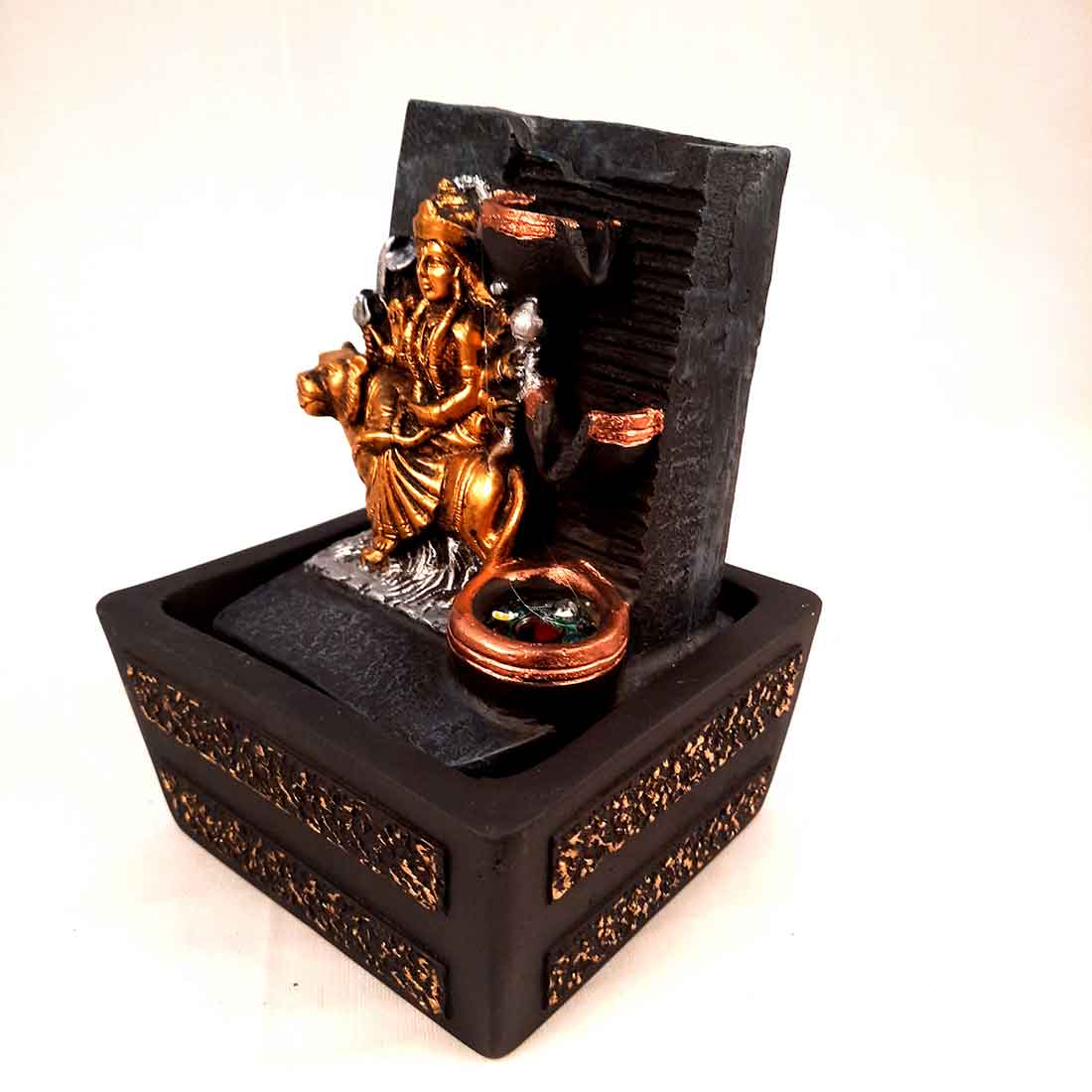 Durga Maa Water Fountain Showpiece - Indoor Fountain for Living Room - 8 Inch - ApkaMart