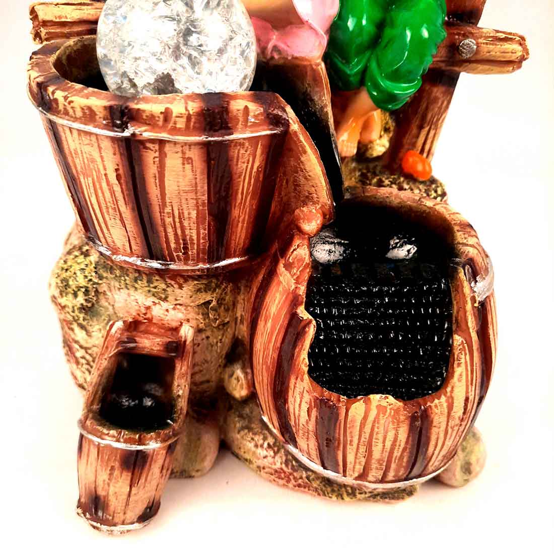 Table Top Water Fountain | Indoor Fountains with LED Lights Waterfall  - For Vastu, Table, Office, Living Room, Home Decor & Gifts | Wedding & House Warming Gift - 10 Inch - Apkamart #Style_Design 2