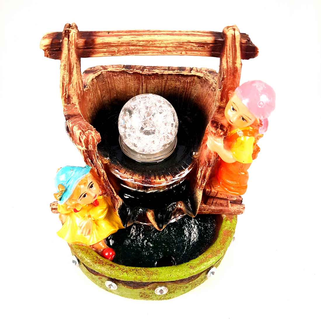 Table Water Fountain | Indoor Fountains with LED Lights Waterfall - For Vastu, Table, Office, Living Room, Home Decor & Gifts | Wedding & House Warming Gift - 10 Inch - Apkamart #Style_Design 2