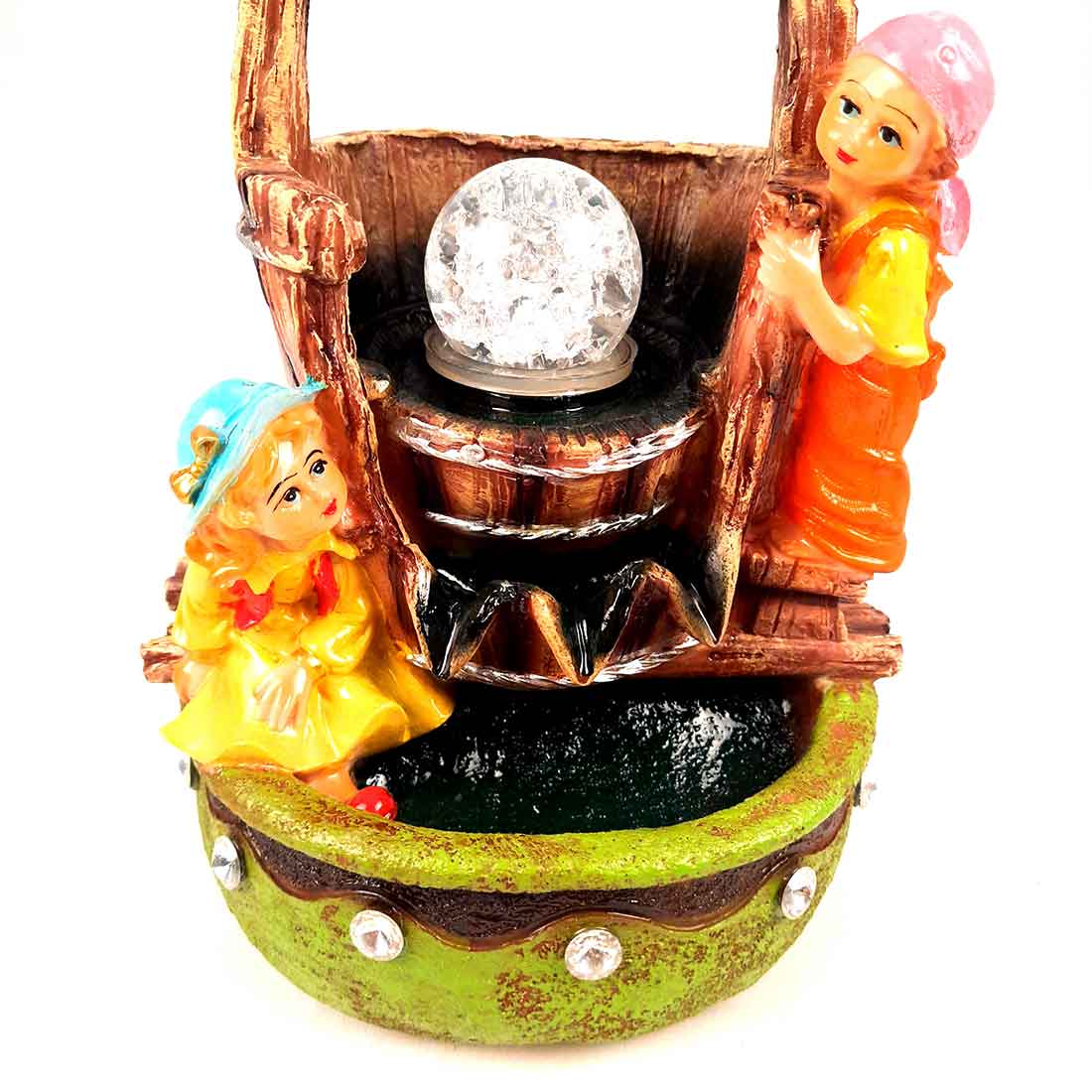 Table Water Fountain | Indoor Fountains with LED Lights Waterfall - For Vastu, Table, Office, Living Room, Home Decor & Gifts | Wedding & House Warming Gift - 10 Inch - Apkamart #Style_Design 2