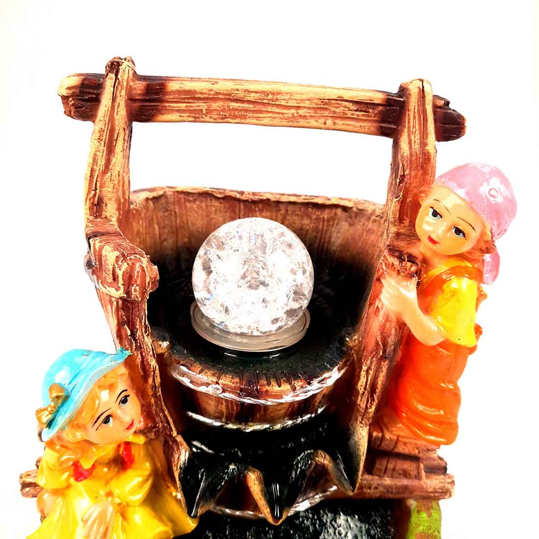 Table Water Fountain | Indoor Fountains with LED Lights Waterfall - For Vastu, Table, Office, Living Room, Home Decor & Gifts | Wedding & House Warming Gift - 10 Inch - Apkamart #Style_Design 2