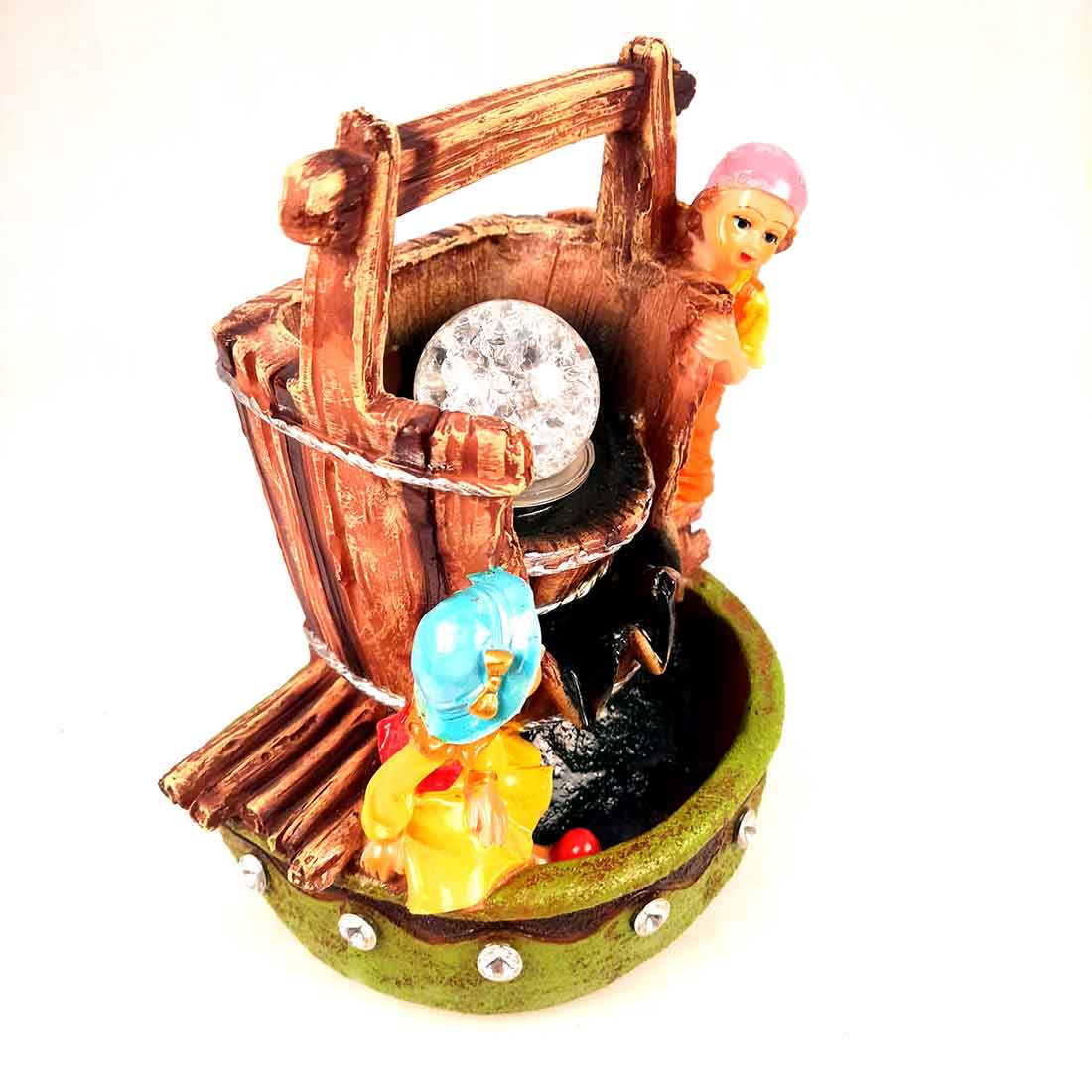 Table Water Fountain | Indoor Fountains with LED Lights Waterfall - For Vastu, Table, Office, Living Room, Home Decor & Gifts | Wedding & House Warming Gift - 10 Inch - Apkamart #Style_Design 2